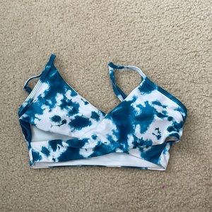 Shein blue marble bikini top